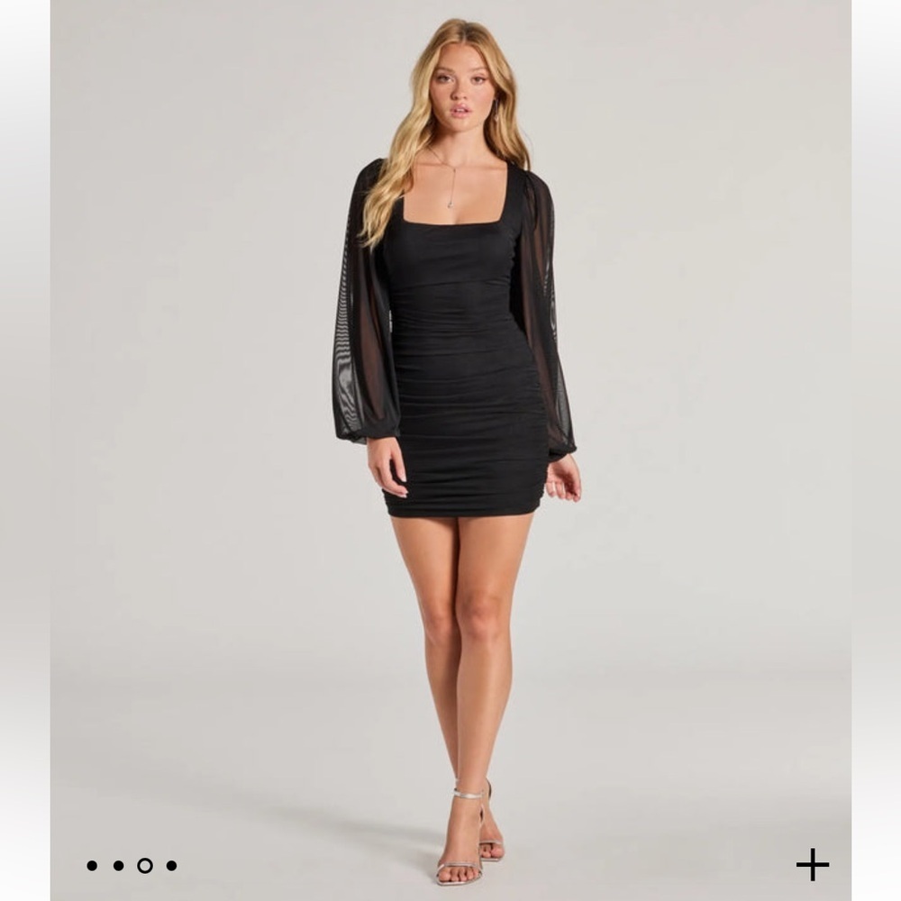 Windsor Black Forever Chic Long Sleeve Mesh Mini Dress Size XS - Picture 3 of 8